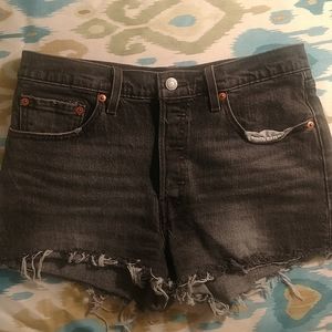 Levi black denim shorts